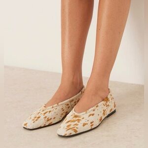 ASOS Deer print premium chisel toe ballet flats - Lupin - NWOT